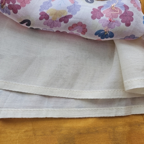 Anthropologie TANVI KEDIA S Caltha Swing DressYellow Red Beaded Boho Print EUC - Picture 8 of 12